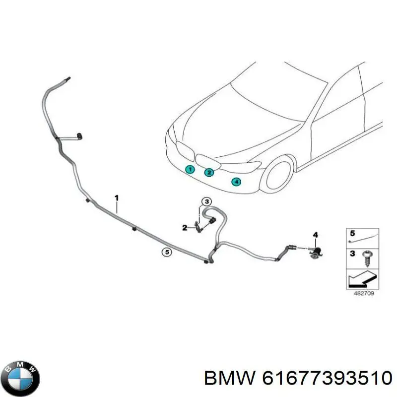 61677393510 BMW форсунка омывателя фары передней правой