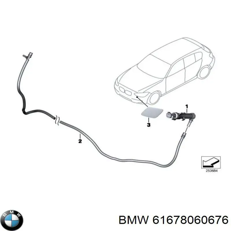 Mangueira de fluido para lavador das luzes para BMW 3 (F30, F80)