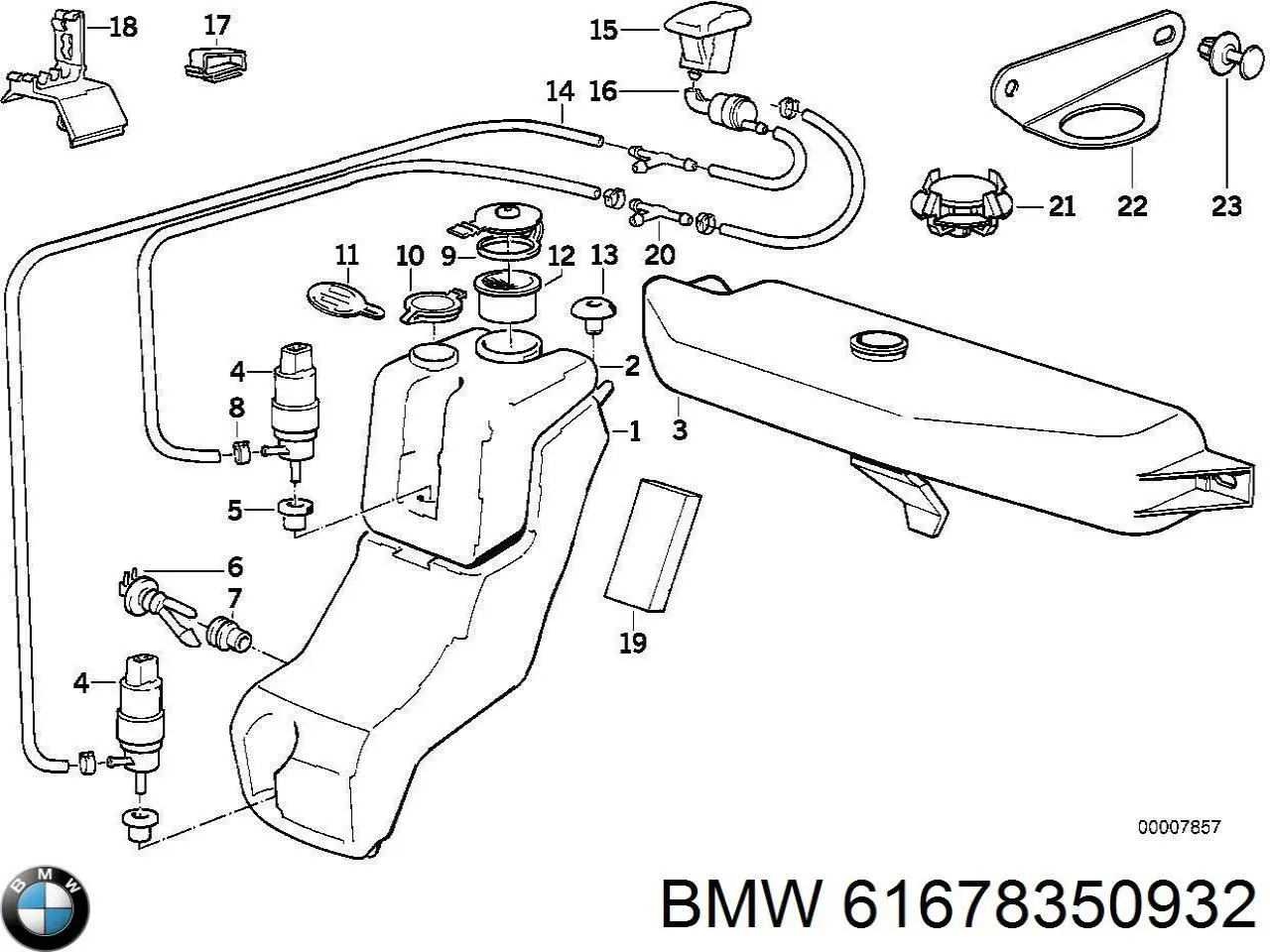Бачок омывателя 61678350932 BMW