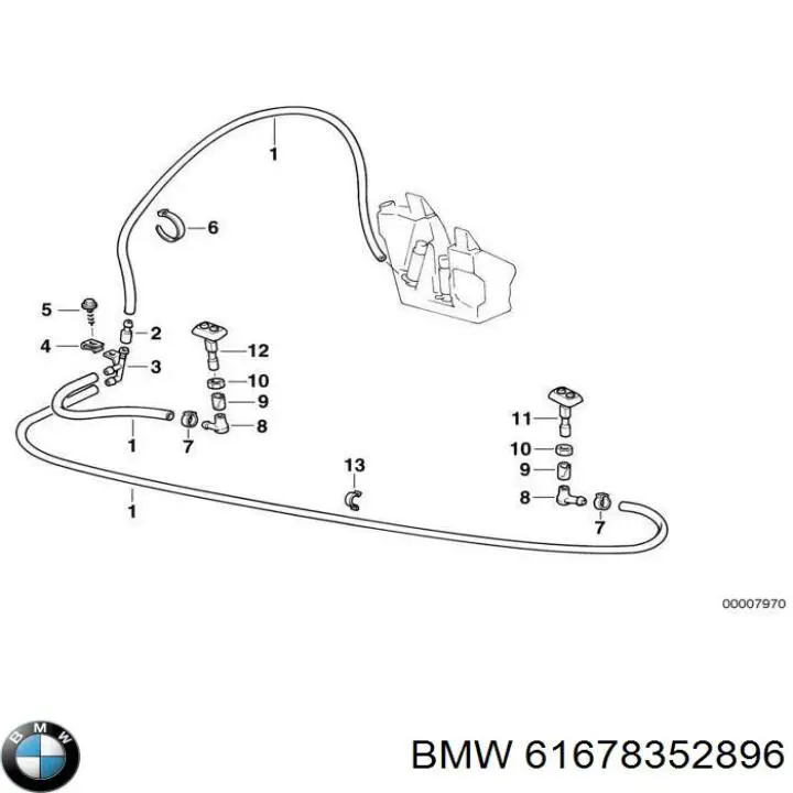 Купить 61678352896 BMW Форсунка омывателя фары передней правой