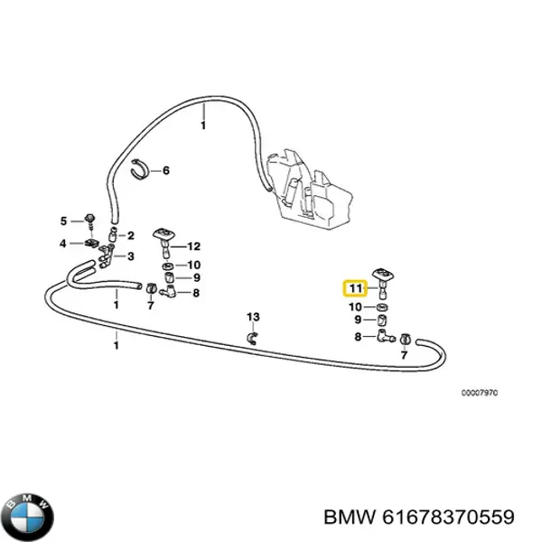 Форсунка омывателя фары передней левой на BMW 7 (E38) купить.
