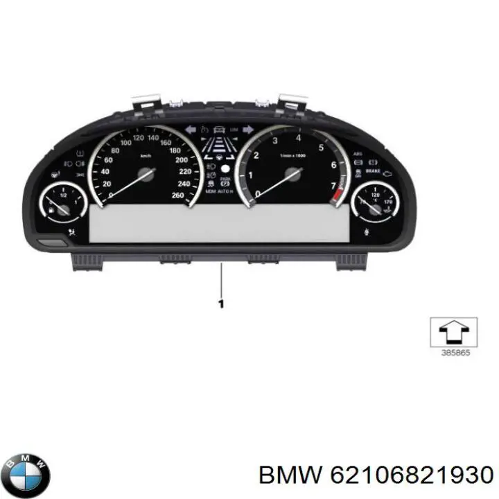 Приборная доска (щиток приборов) BMW 62106842965 цена, от 361.08 USD
