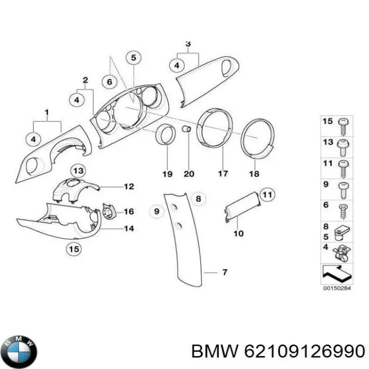 Купить 62109126990 BMW Блок шкалы спидометра