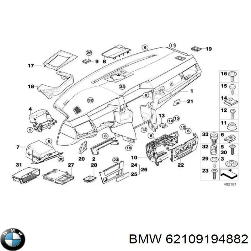 Приборная доска (щиток приборов) BMW 62109194882 цена, от 62.08 USD