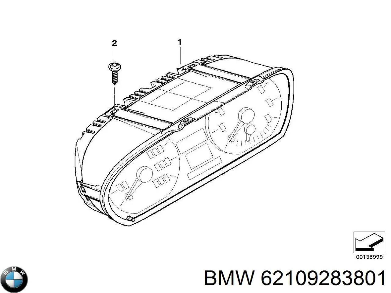 62109283801 BMW painel de instrumentos (quadro de instrumentos)