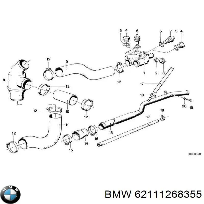 62111268355 BMW датчик температуры охлаждающей жидкости