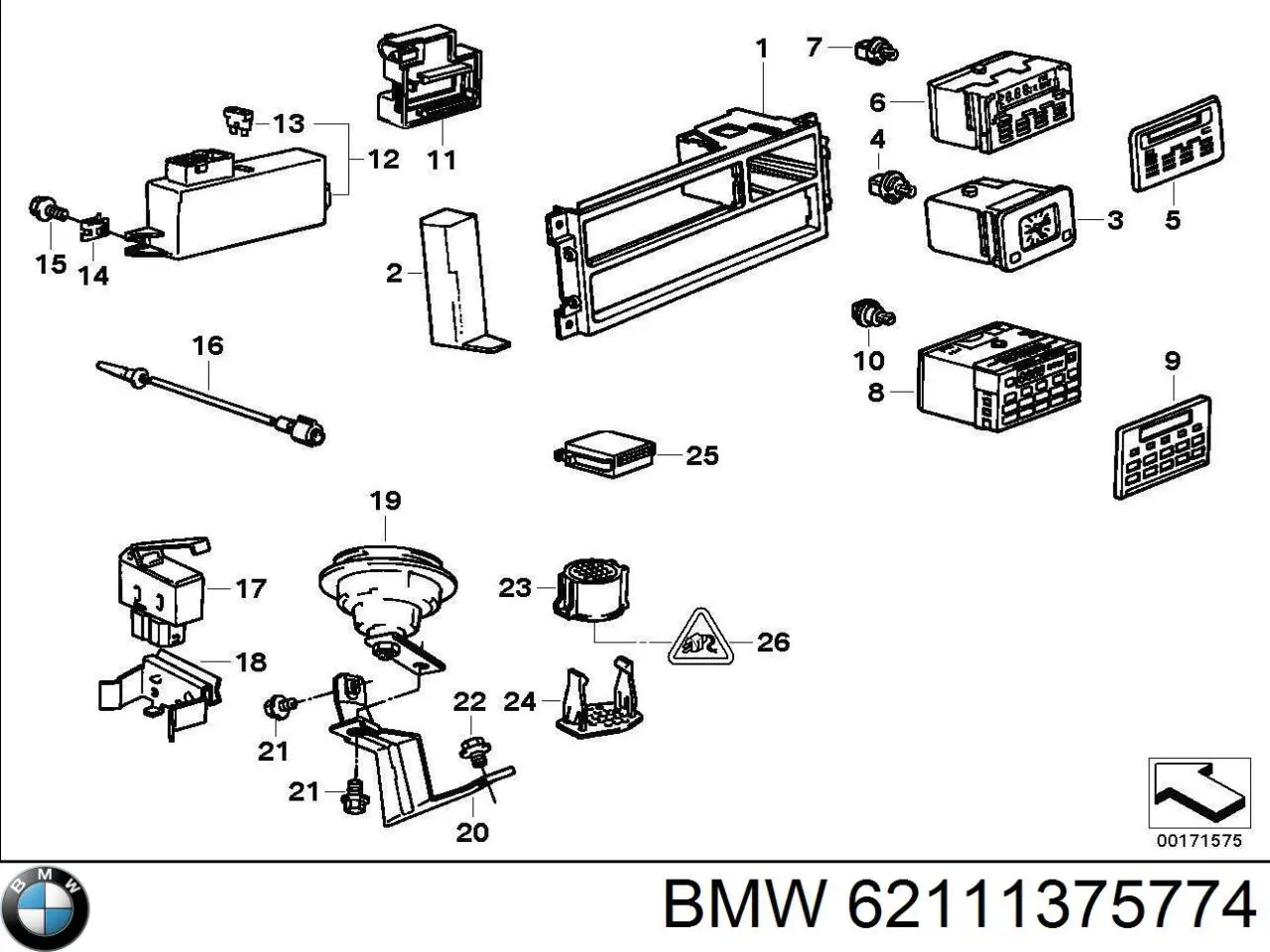 62111375774 BMW Лампочка галогенная, дальний/ближний свет