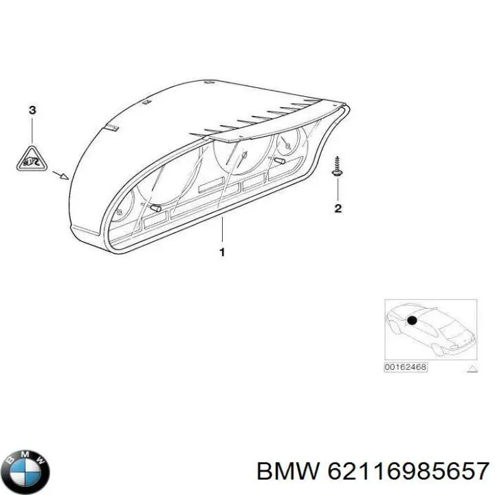 62116985657 BMW painel de instrumentos (quadro de instrumentos)