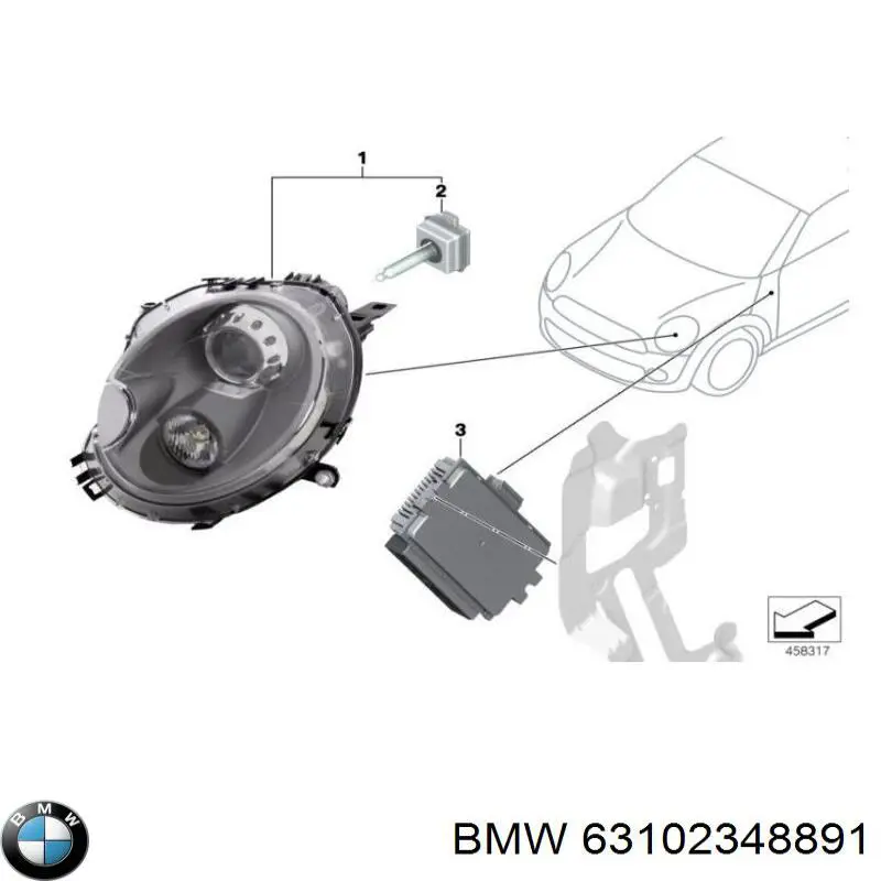 63102348891 BMW lâmpada de xénon