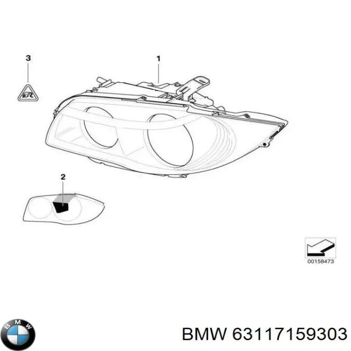 Фара левая BMW 63117159303 цена, от 723.30 USD