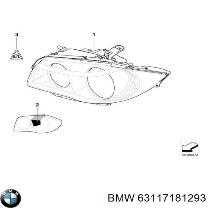 63117181293 BMW фара левая