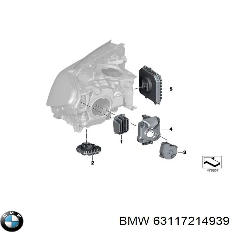 Modulo De Control De Faros (ECU) 63117214939 BMW