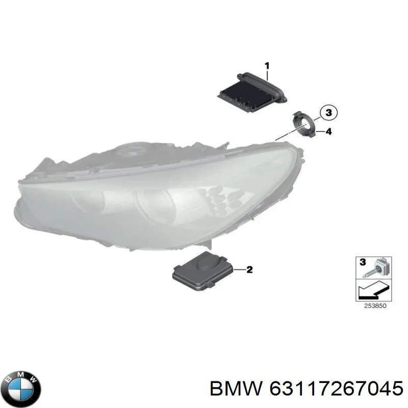 63117267045 BMW módulo de direção (centralina eletrônica das luzes)