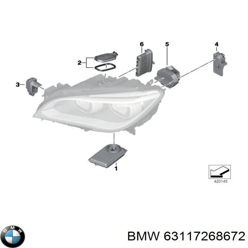 63117268672 BMW módulo de direção (centralina eletrônica das luzes)