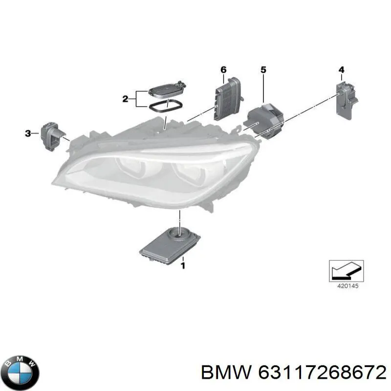 Модуль управления (ЭБУ) светом фар 63117268672 BMW