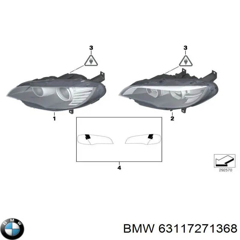 Фара правая 63117271368 BMW