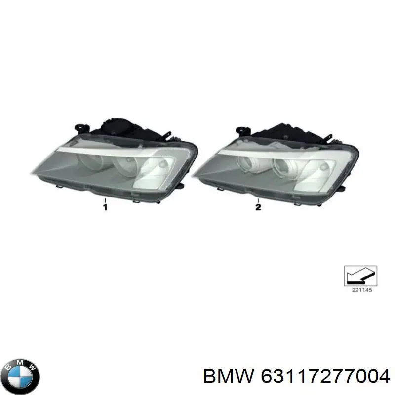 Фара правая 63117277004 BMW