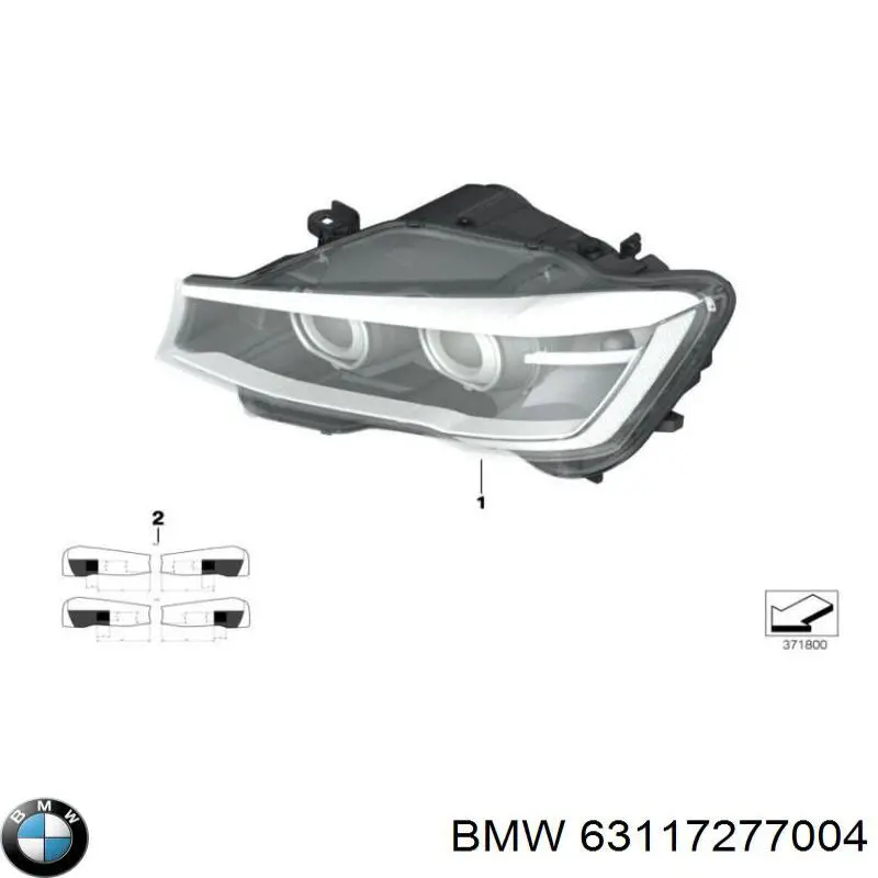 Правая блок фара BMW 63117277004 цена, от 28.22 USD