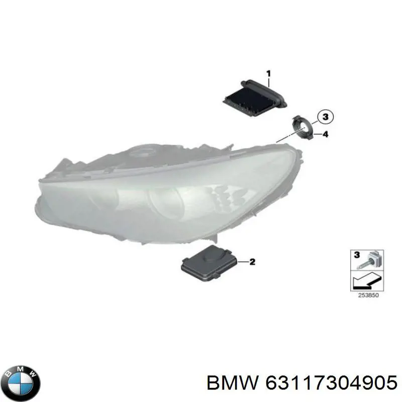 Модуль управления (ЭБУ) светом фар 63117304905 BMW