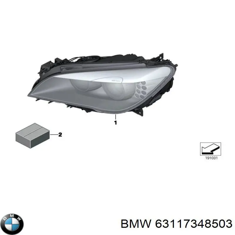 Фара левая BMW 63117348503 цена, от 635.59 USD