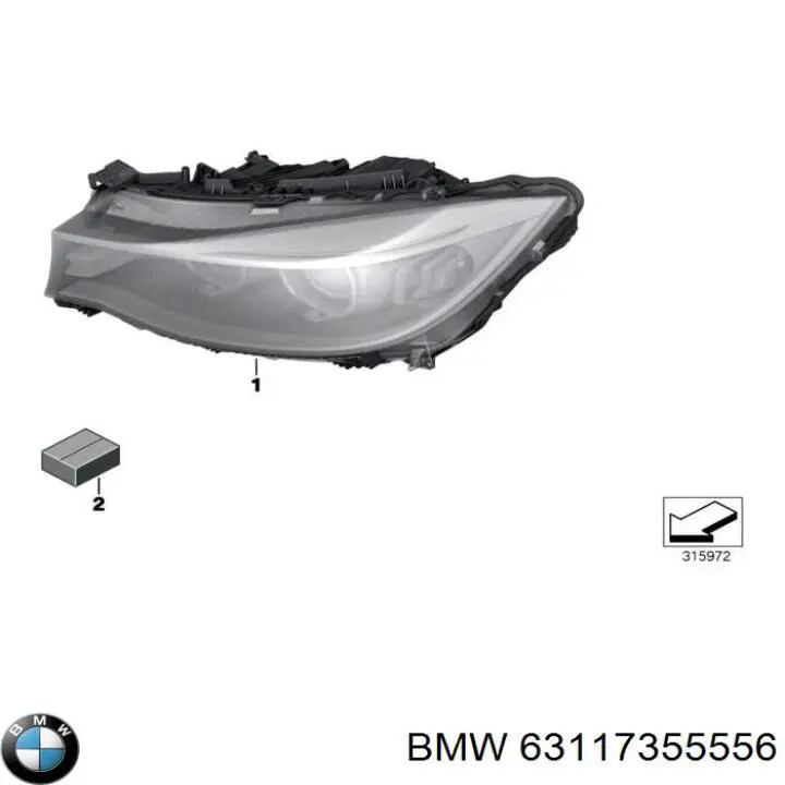 Фара правая 63117355556 BMW