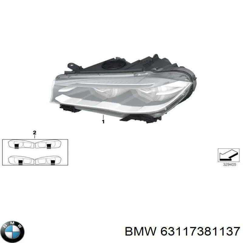Купить 63117381137 BMW Фара левая передняя