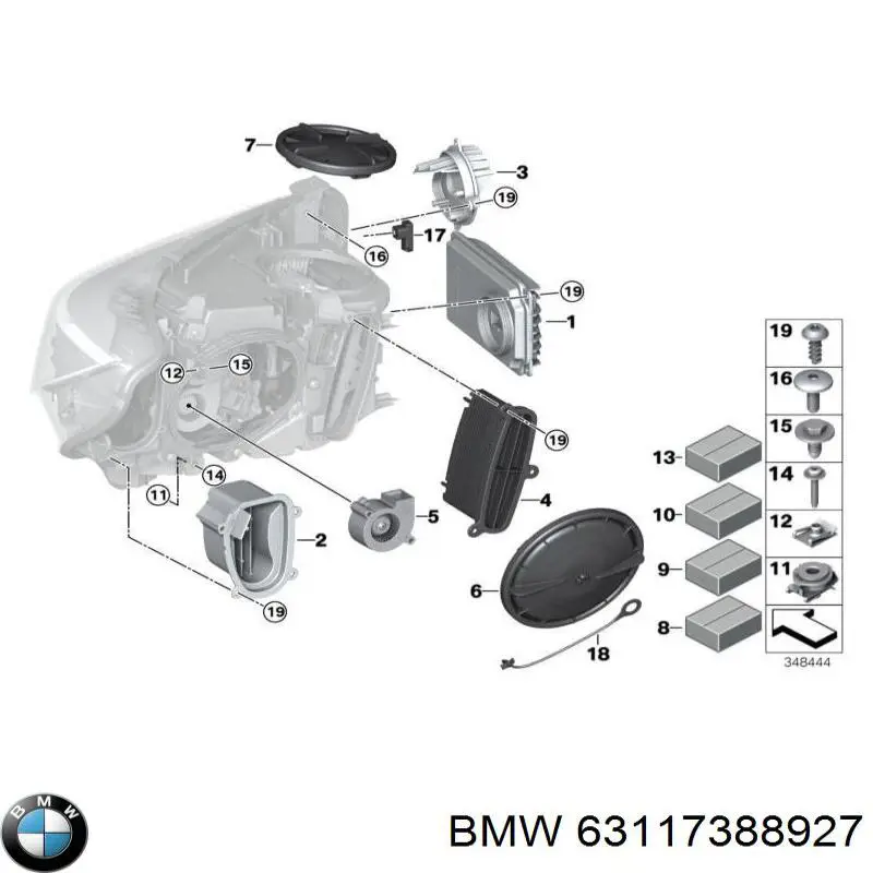 Фара левая BMW 63117388927 цена, от 506.77 USD