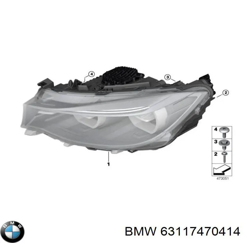 Фара правая 63117470414 BMW