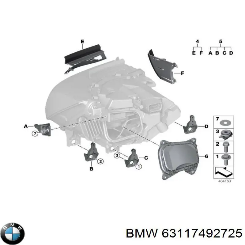 Кронштейн (адаптер) крепления фары передней BMW 63117492725 цена, от 79.57 USD