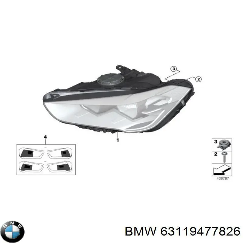 63119477826 BMW Фара передняя правая