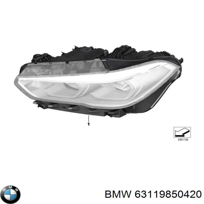 63119850420 BMW Фара передняя правая
