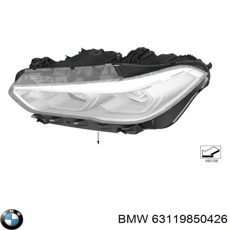 63119850426 BMW Фара передняя правая