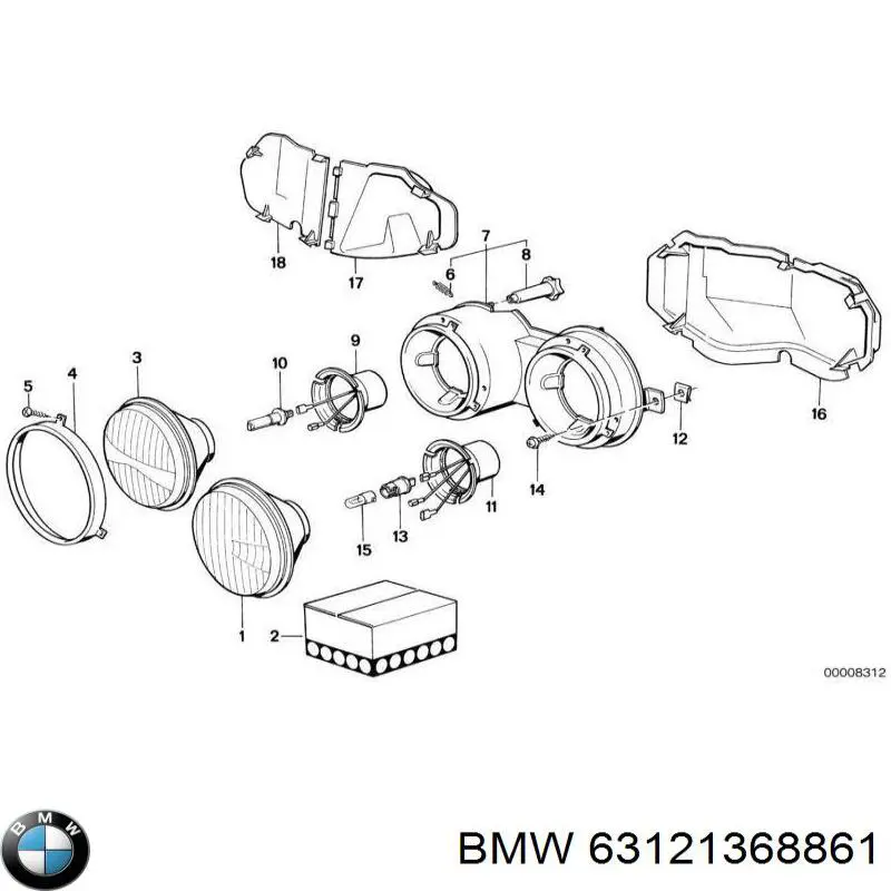 Фара левая BMW 63121368861 цена, от 159.96 USD
