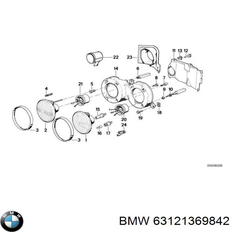 Lâmpada de luz interna esquerda/direita para BMW 5 (E28)
