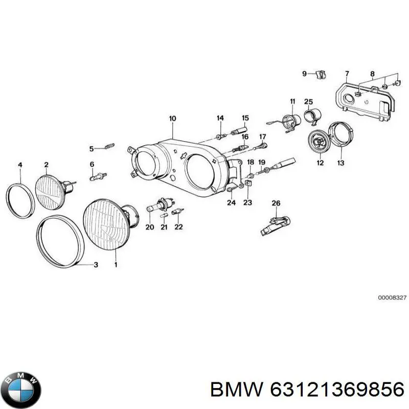 Фара правая внутренняя BMW 63121369856