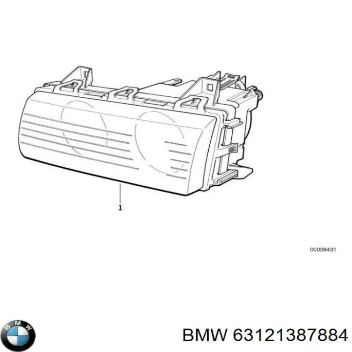 Стекло фары правой BMW 1387884 цена, от 61.33 USD