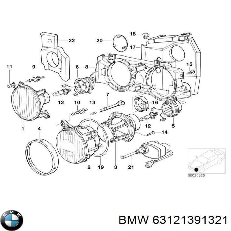 Фара левая BMW 63121391321 цена, от 97.10 USD