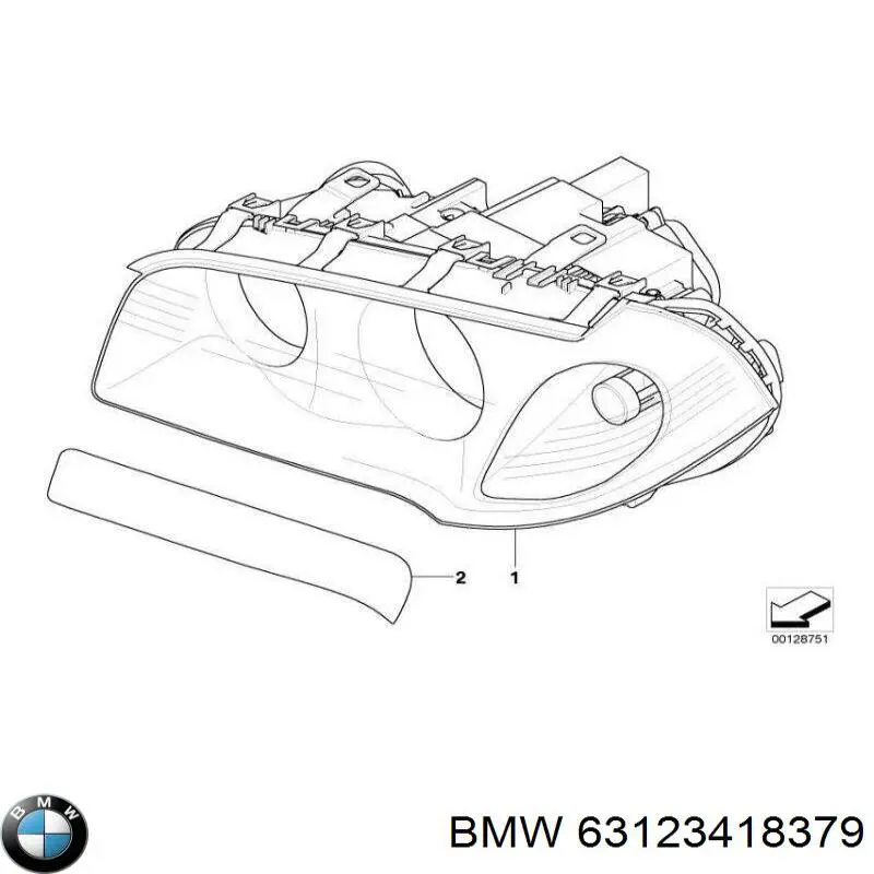 63123418379 BMW фара левая