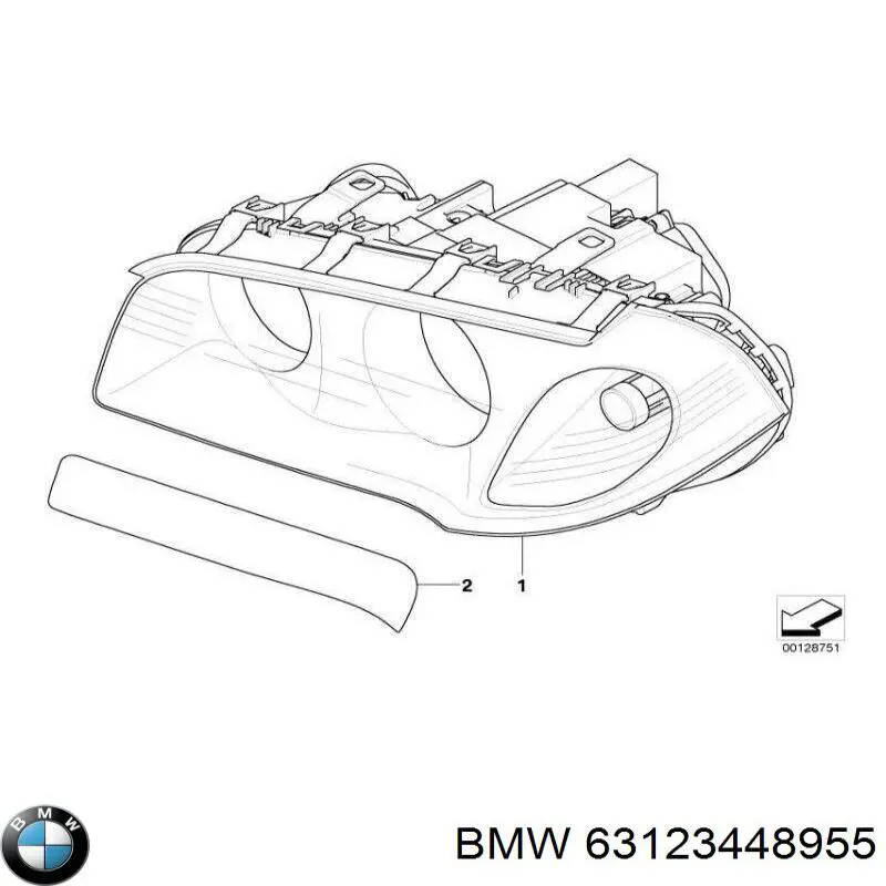 63123448955 BMW фара левая