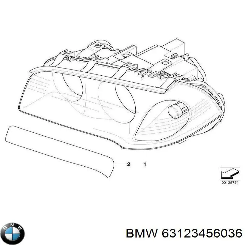 Правая блок фара BMW 63123456036 цена, от 285.04 USD