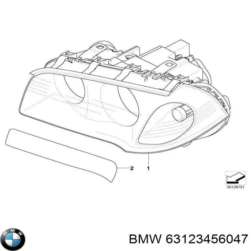 63123456047 BMW фара левая