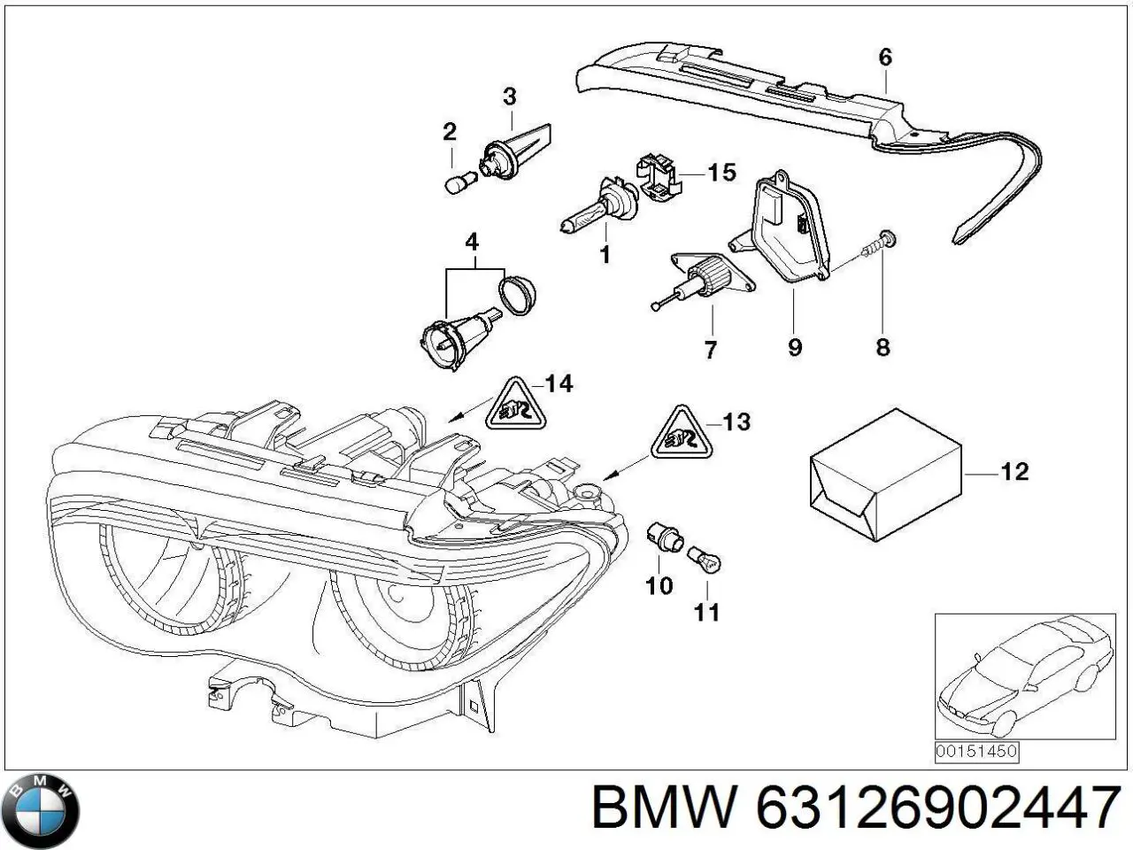 63126902447 BMW Лампочка переднего габарита