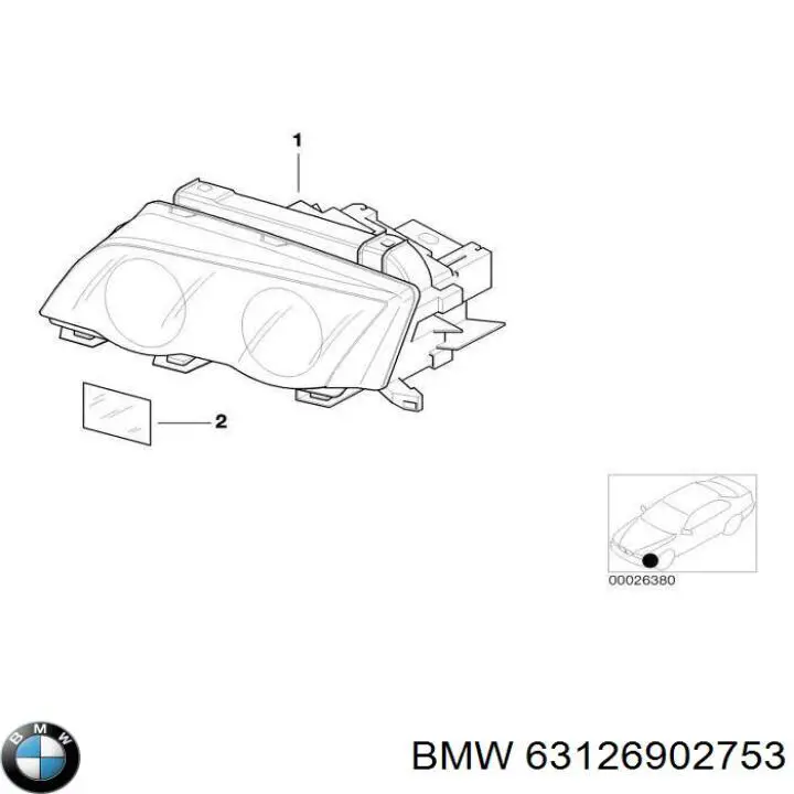 Фара левая 63126902753 BMW