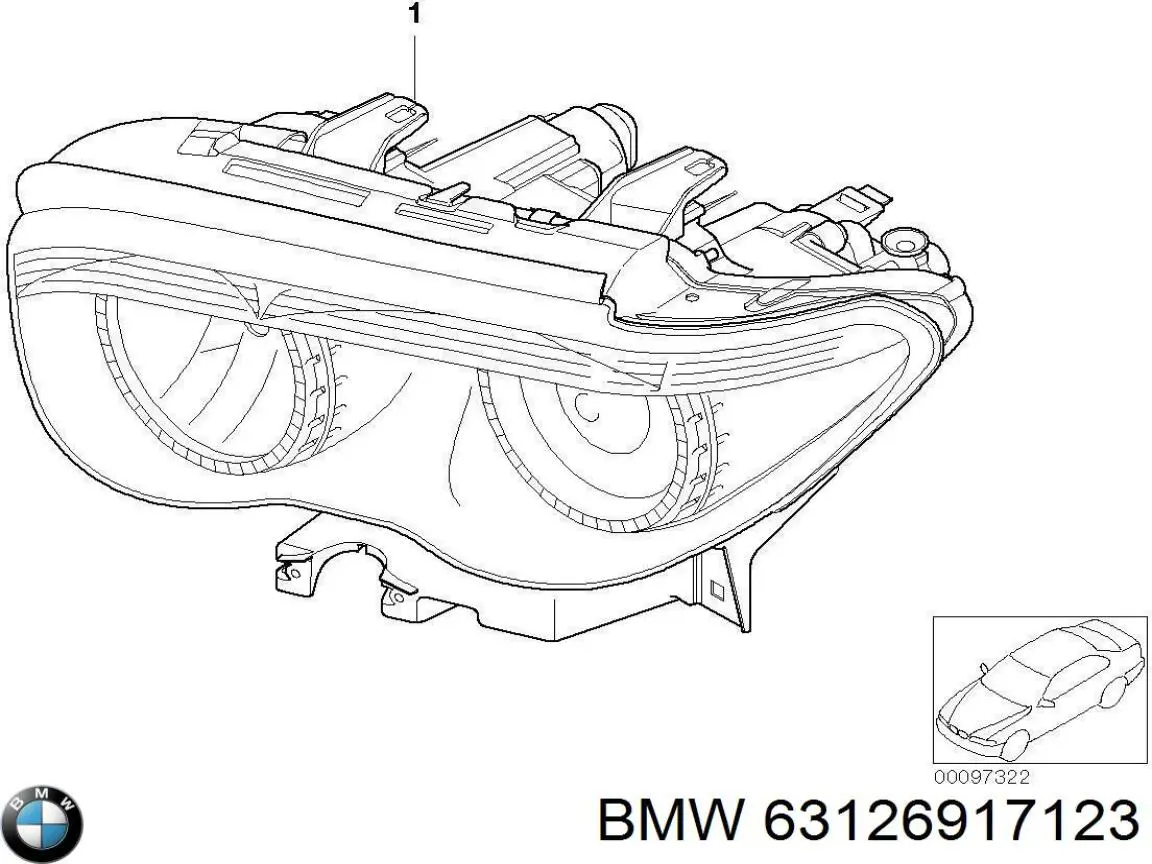 Фара левая BMW 63126917123 цена, от 190.04 USD