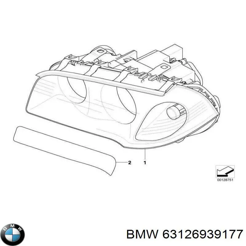 63126939177 BMW фара левая