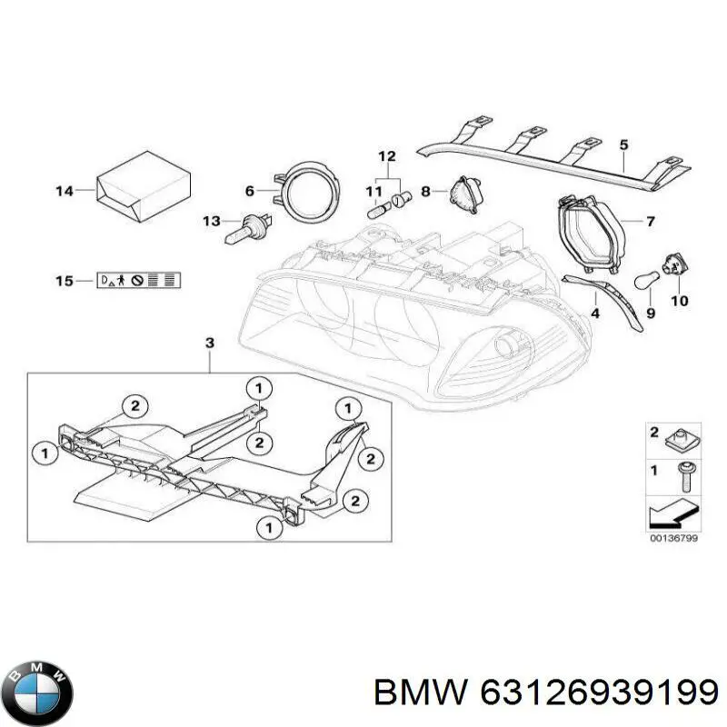 Кронштейн (адаптер) крепления фары передней левой на BMW X3 (E83) купить.