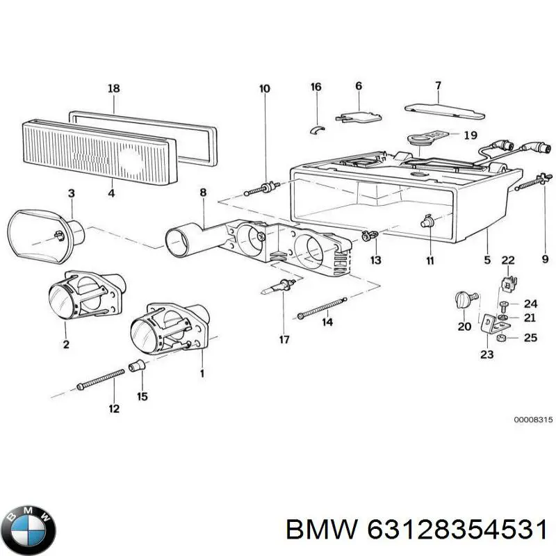 Стекло левой фары на Бмв 8 E31 (BMW 8)