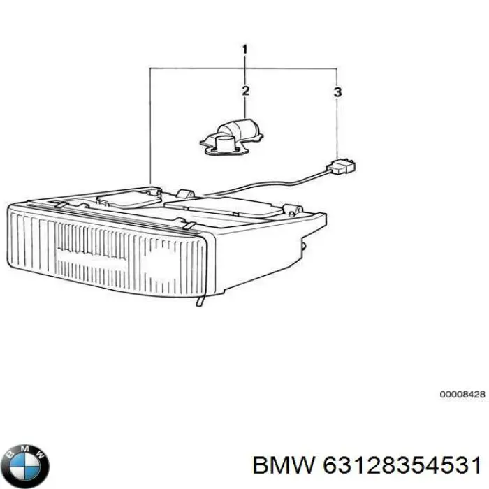63128354531 BMW Стекло фары левой