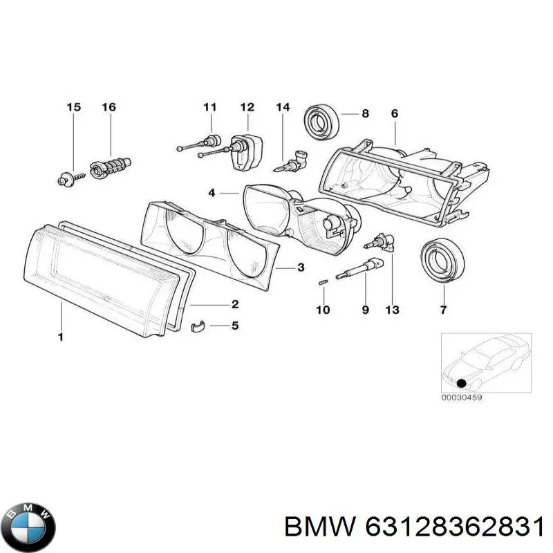 Стекло левой фары на Бмв 5 E39 (BMW 5)