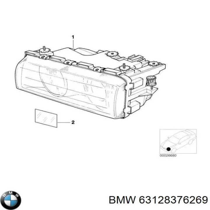 Купить 63128376269 BMW Фара левая передняя
